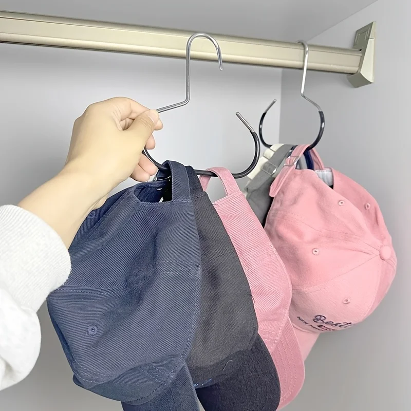 1/2 Uds nuevo colgador de sombrero, armario de dormitorio colgante en el interior gorra de béisbol de pico de pato correa estante de exhibición de sombrero colgante multifuncional para el hogar