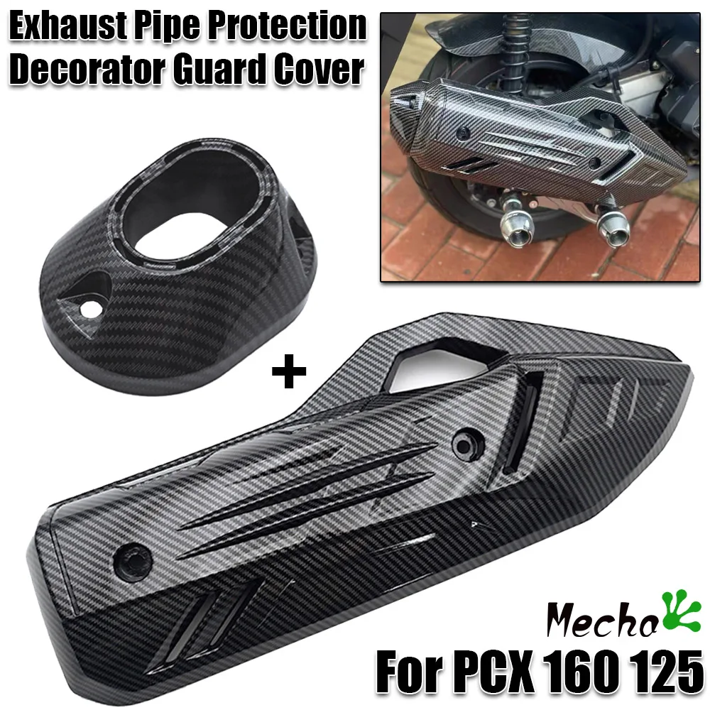 Fit For Honda PCX160 PCX125 2021-2024 PCX 160 PCX 125 2023 2022 Motorcycle Exhaust Pipe Cover Cowl Protector Tail Cover