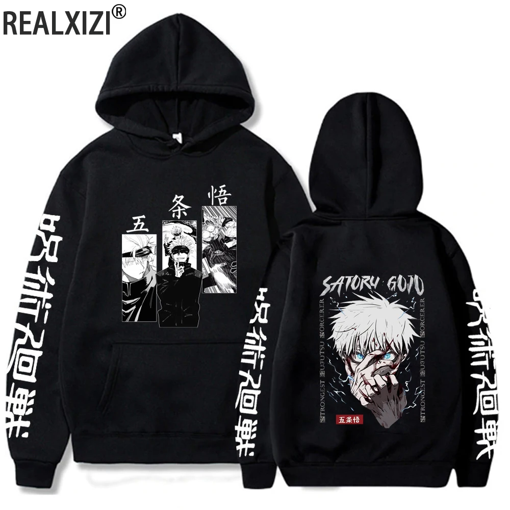 Anime Hoodies Jujutsu Kaisen Sweatshirt Satoru Gojo Sweatshirt Itadori Hoodie Streetwear Pullover Plus Size Autumn Winter Hoodie