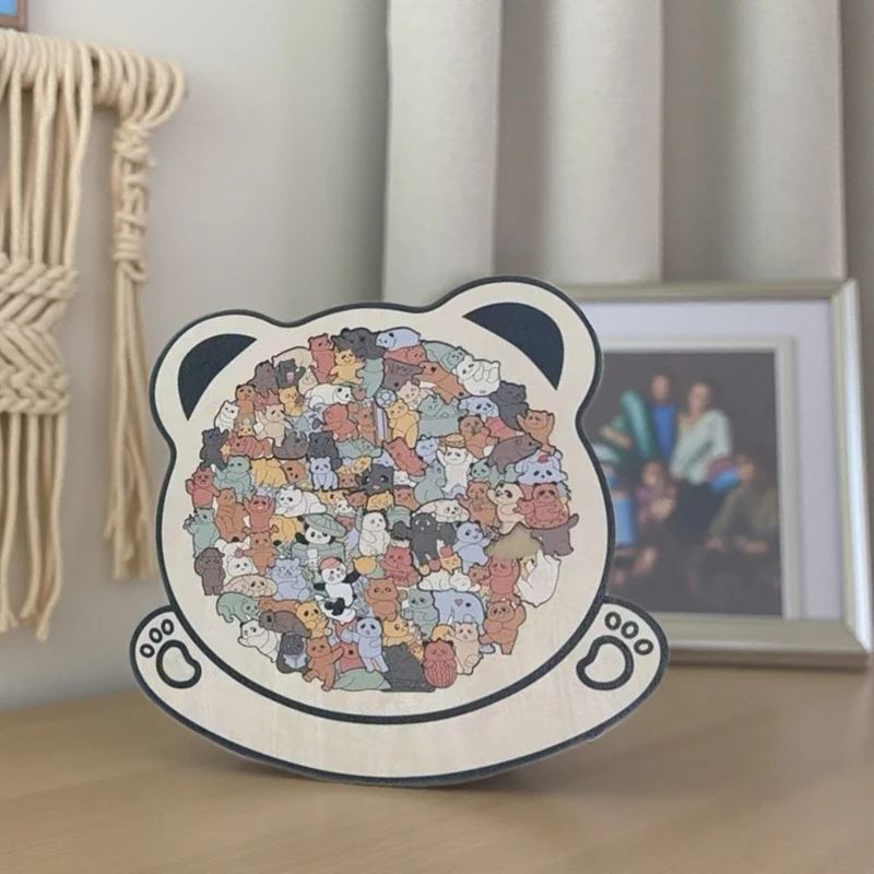 1 Set 135 pezzi Puzzle in legno a forma di cane Puzzle irregolari unici Pezzi Gioco Regali di compleanno per gli amanti dei gatti Decorazioni per la casa