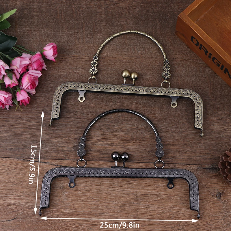 Square Metal Kiss Clasp Lock Frame For Handbag Purse Coin Bag DIY Tool DIY Metal Frame Purse Handle Accessories