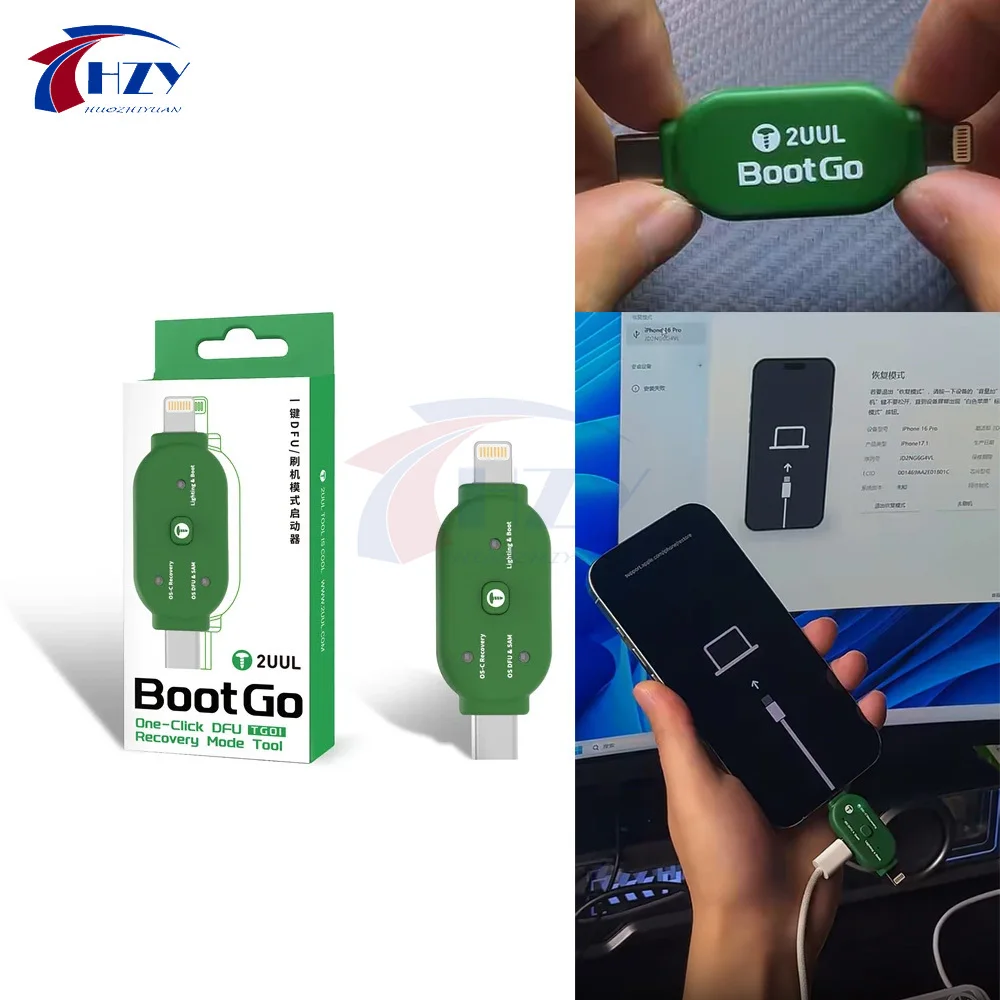 2UUL BootGo TG01 One-Click DFU & Recovery Mode Boot Adapter Lightning Type-C For iPhone Repair Programming Flashing Tool