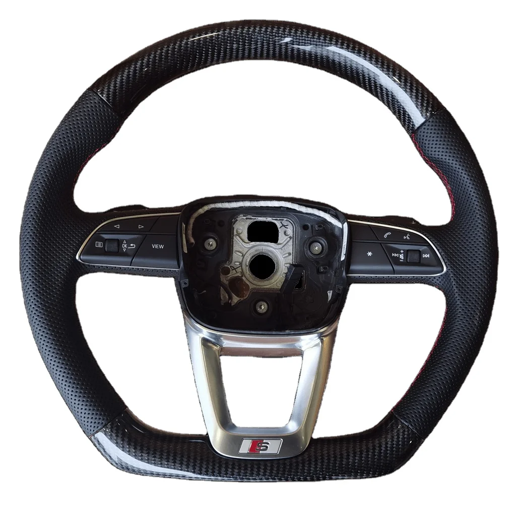 

For Audi Q7 Q8 SQ7 SQ8 RSQ7 RSQ8 RS3 RS4 RS5 RS6 RS7 R8 Alcantera Leather Carbon Fiber Steering Wheel