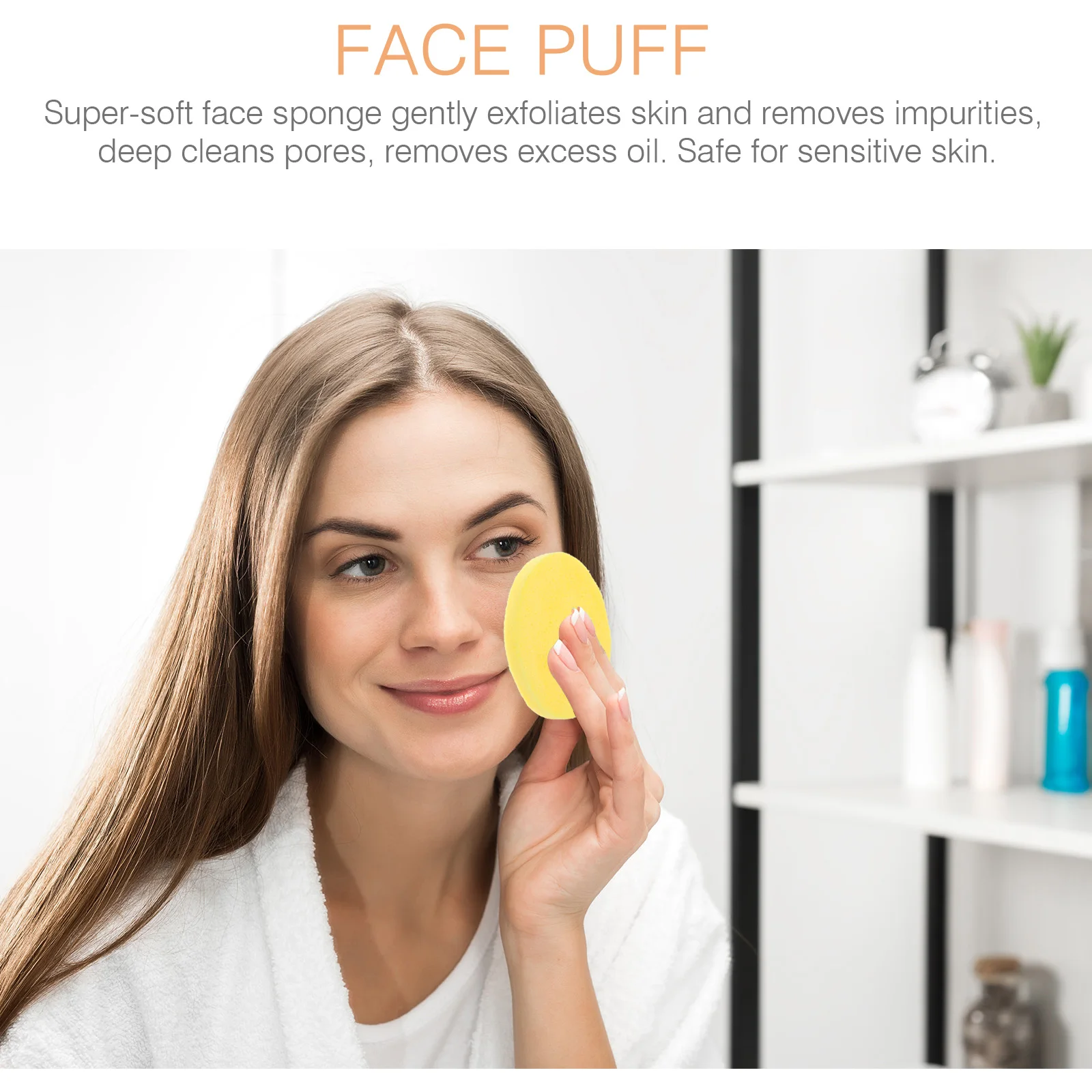 

144 Pcs Compressed Cleansing Sponge Face Cleaning Pad 12 Packs Yellow PVA Soft Hydrating Facial Puff Travel Size Skin