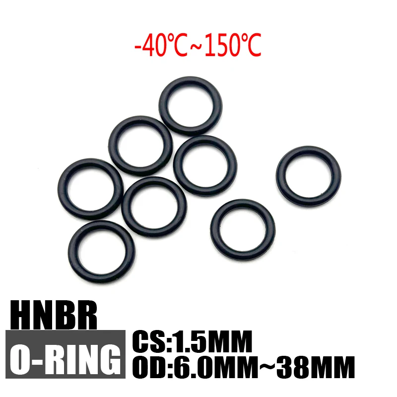 

Hydrogenated Nitrile O Ring Gaskets CS 1.5mm OD 6~38mm Automobile NBR Rubber Round O Type Corrosion Oil Resistant Sealing Washer