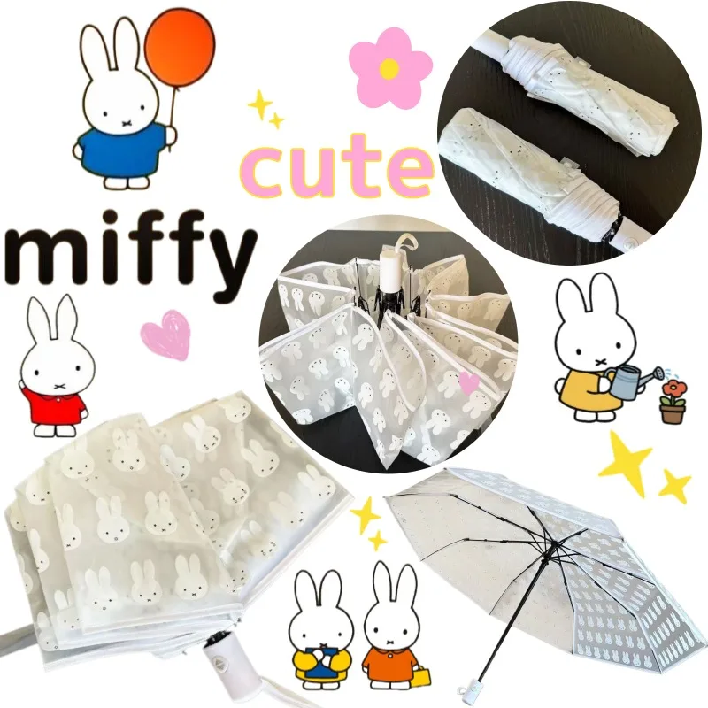 

Miffy Creative Transparent Umbrella Sunny and Rainy Dual-use Cartoon Cute Rabbit Printed High-value Student Portable Umbrella