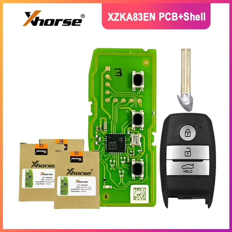 

Плата PCB для смарт-ключа MAGICKEY Xhorse с 3 кнопками XZKA83EN и корпусом, с аварийным лезвием, совместимая с VVDI Key Tool для Kia Sportage Sorento