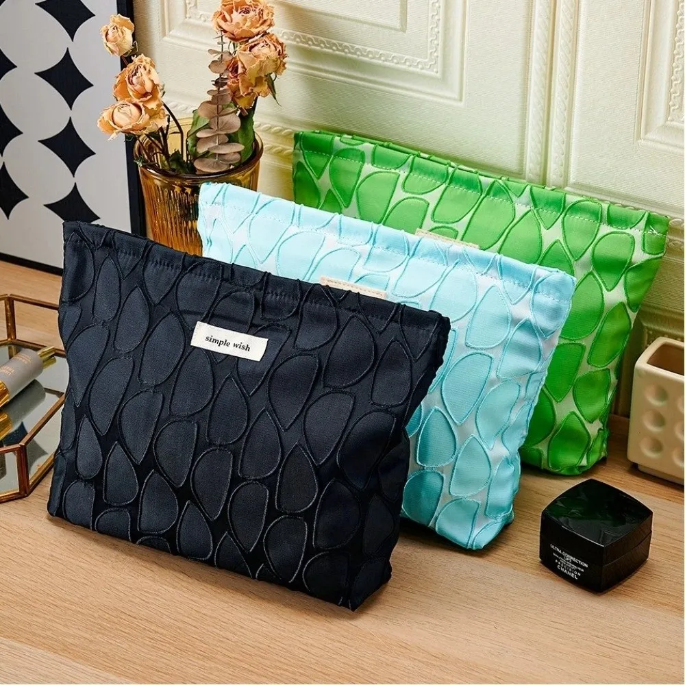 

Портативная косметичка-сумочка с узором в виде листьев, вместительная сумка для хранения, однотонная косметичка на молнии, дорожная сумка для туалетных принадлежностей