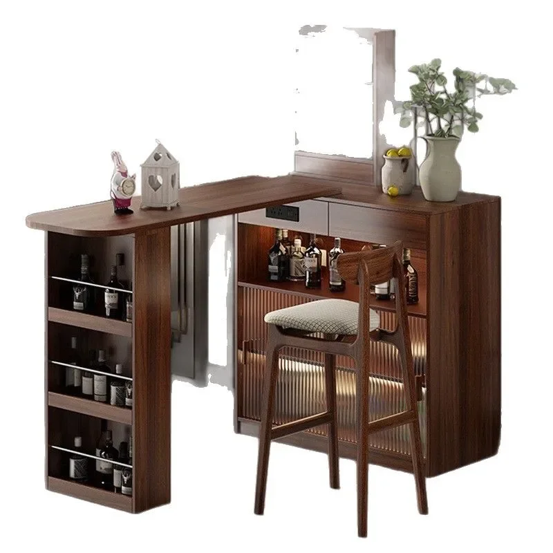 

Solid wood new bar counter partition cabinet living room bar counter small apartment household dining side cabinet balcony leisu