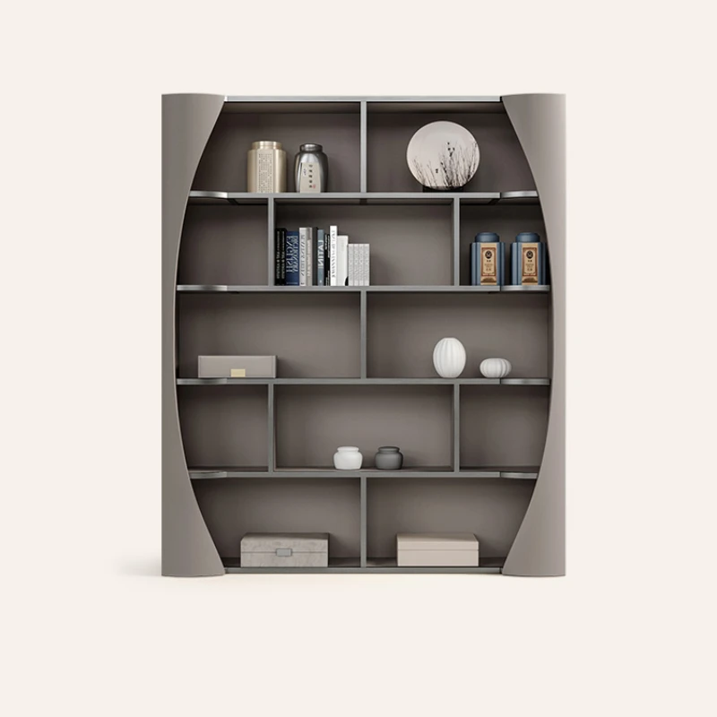 

Bookcase, modern bookcase, high-end villa office, floor to ceiling bookcase, integrated against the wall