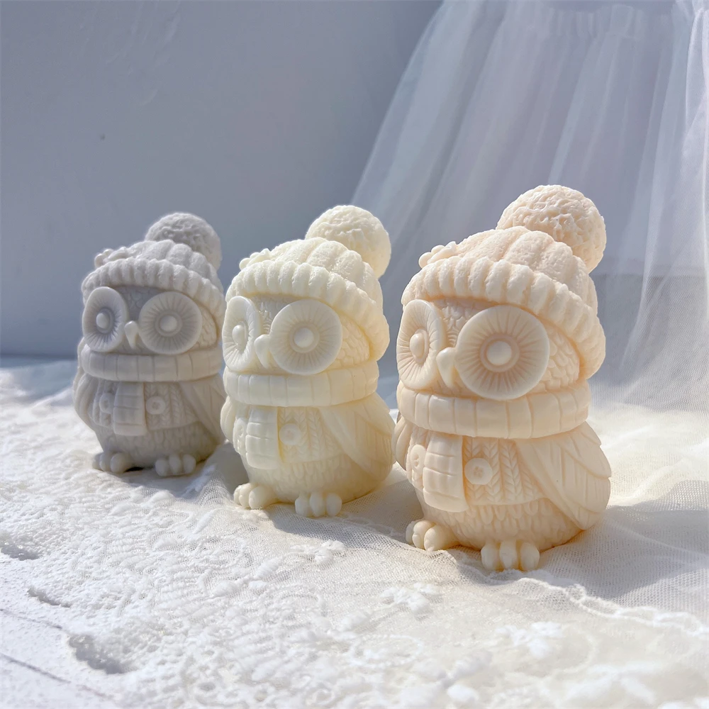 

Christmas Owl Candle Mold Bird Animal Handmade Silicone Mold Kit for DIY Resin Figurines Decor Gifts
