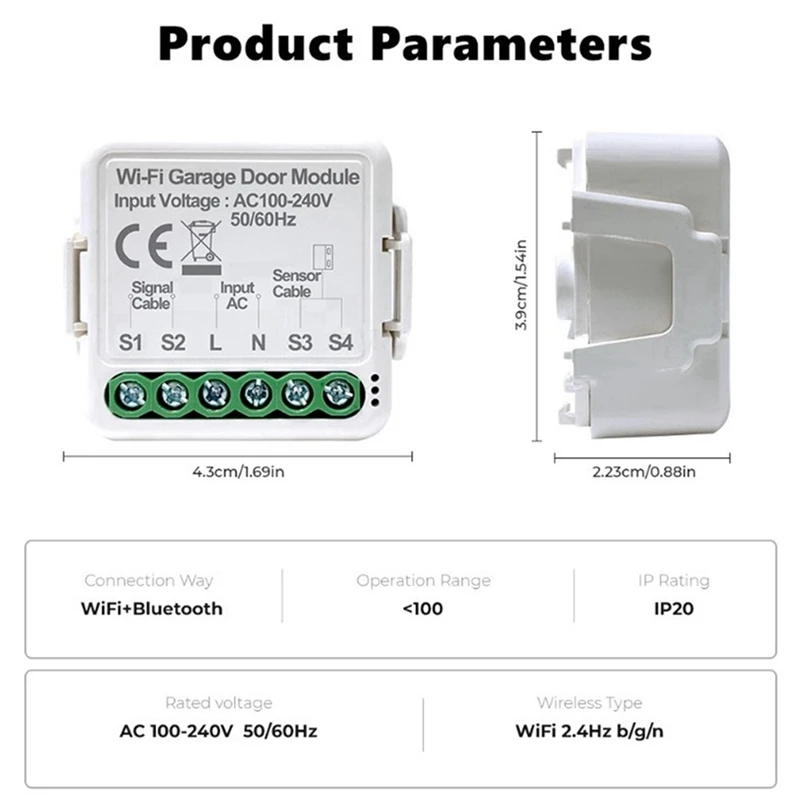 Tuya Smart Wifi Garage Door Opener Controller App Controllo remoto vocale Funziona per Alexa Google Home Assistant