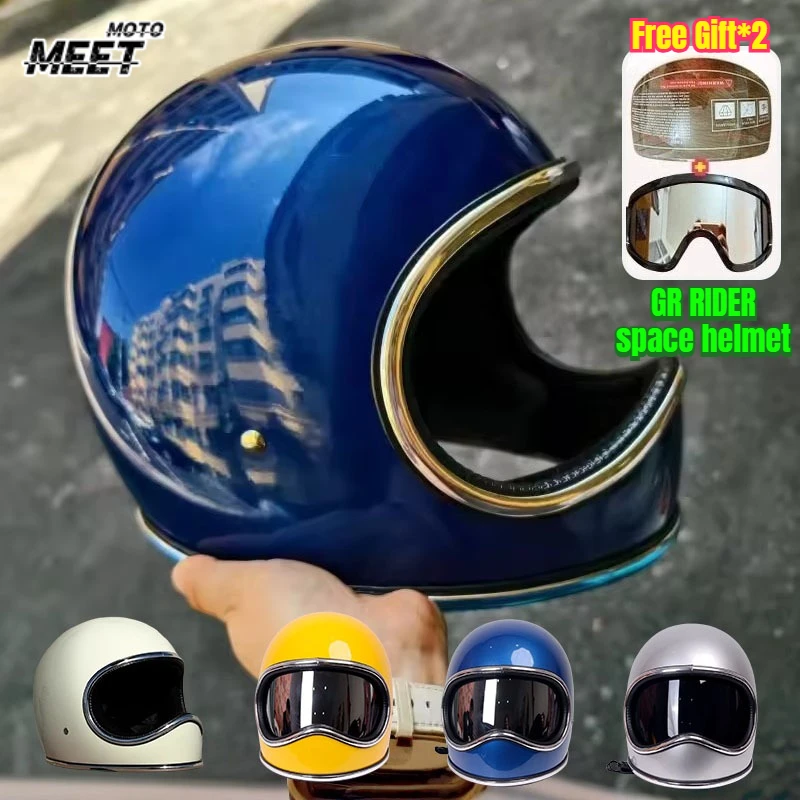 

Korea Style Moto Helmet Japan Tech High Strength Fiberglass Shell Moto Helmet DAVID2 Series Rider Gears Vintage Casco Capacete