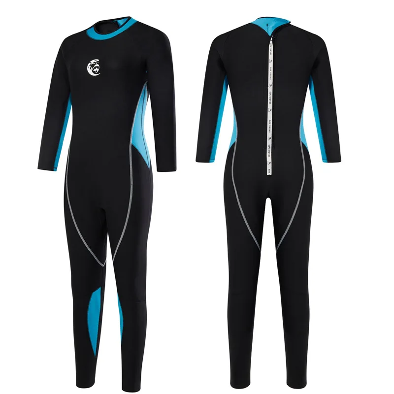 New 2MM One-piece Diving Suit Neoprene Full Wetsuit Women Swimwear Zipper Warm Snorkeling Surfing Suit Blue Pink Swimsuit S-xl