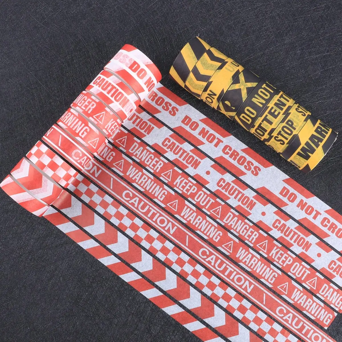 16 rotoli/scatola, modello di linea di avvertimento creativo e nastro washi, materiali decorativi artigianali, materiale scolastico di moda