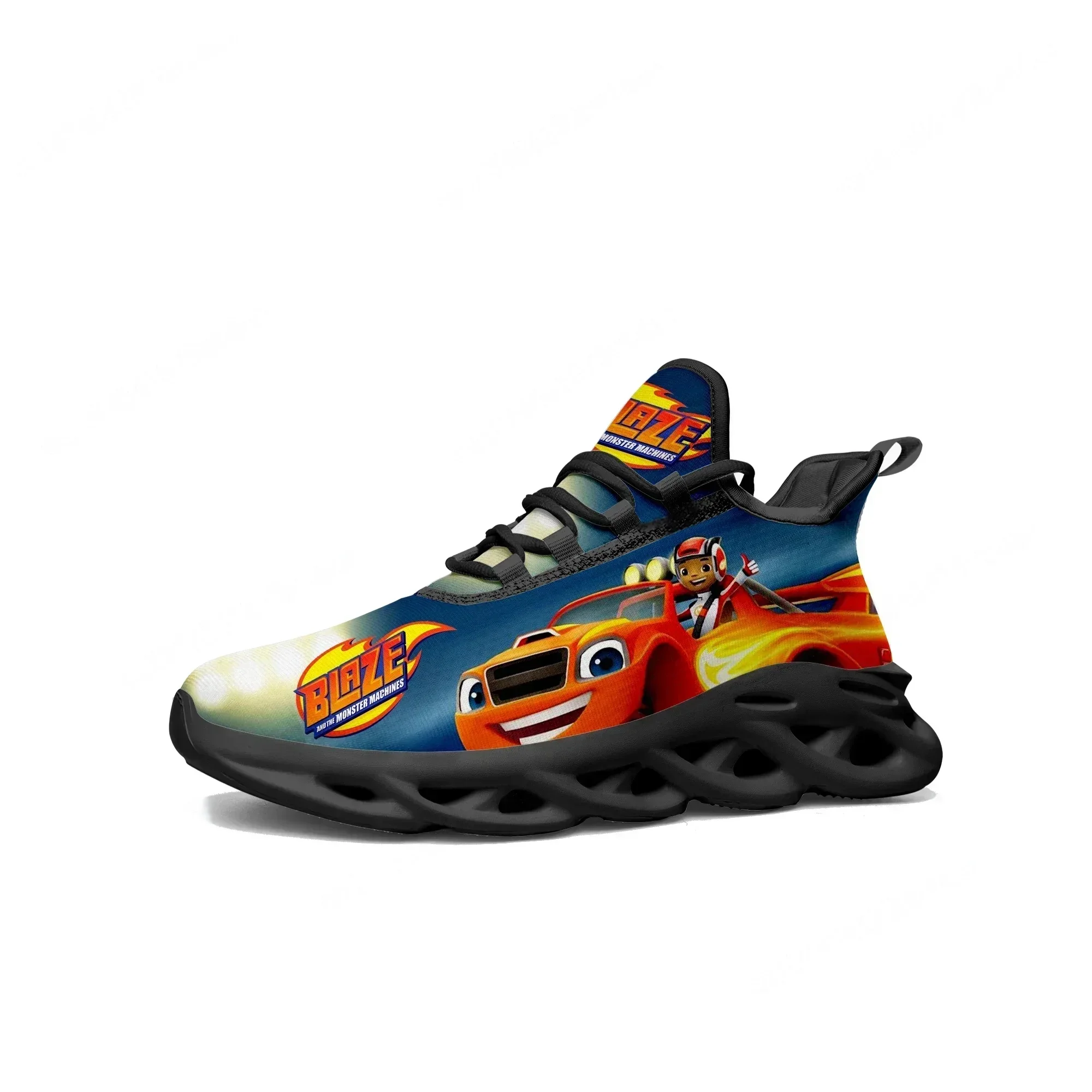 

Кроссовки Blaze And The Monster Machines, мужские и женские спортивные кроссовки для бега, высококачественная сетчатая обувь на шнуровке, изготовленная на заказ
