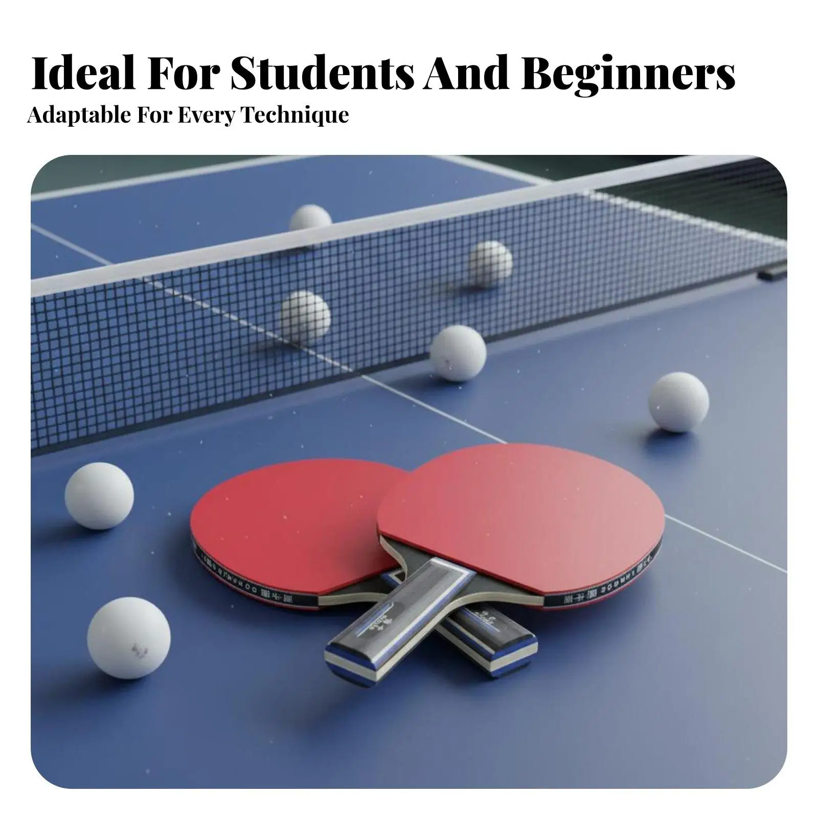 Table Pong Paddle Set Inverted Rubber Table Racket Sport Racket Set 2 Player