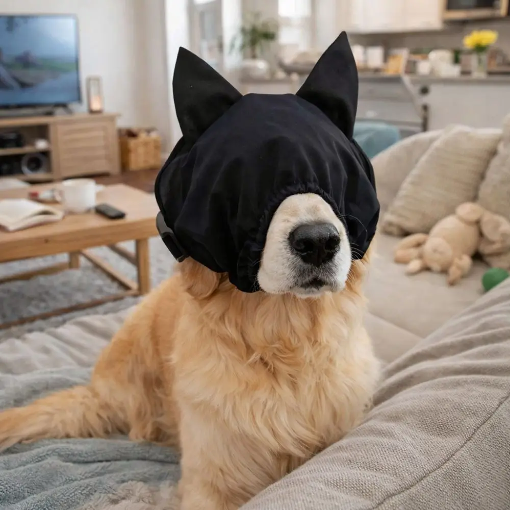 

Noise Reduction Dog Pacify Eye Mask Anti Startle Light Blocking Dog Placate Headgear Comfort Fit Stabilization