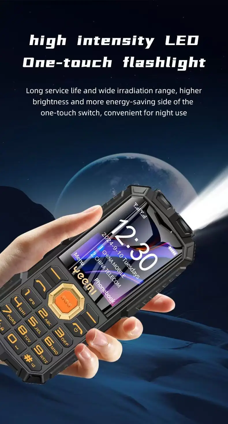 YEEMI Q7 Senior Mobile Phone Large Keys Big Font FM Radio Powerful Flashlight 2400mAh Loud Speaker Cellphone For Elderly