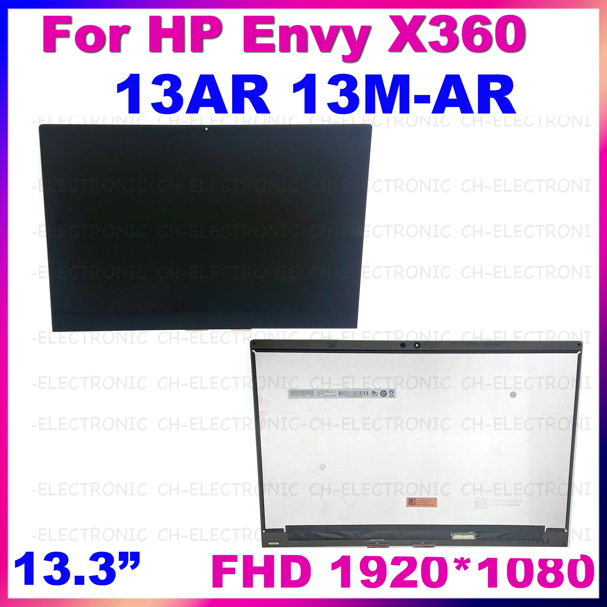 

M133NVF3 R2 1.3 LCD Touch Screen 13.3" For HP ENVY X360 13-AR 13m-ar Display Replacement Assembly Laptop L44093-1J0