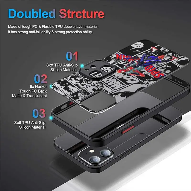 Marvel Rock Punk Spider Man Matte Case For Samsung Galaxy S24 S22 S23 S20 S21 S10 Plus Ultra FE Bumper Note 20 Cover