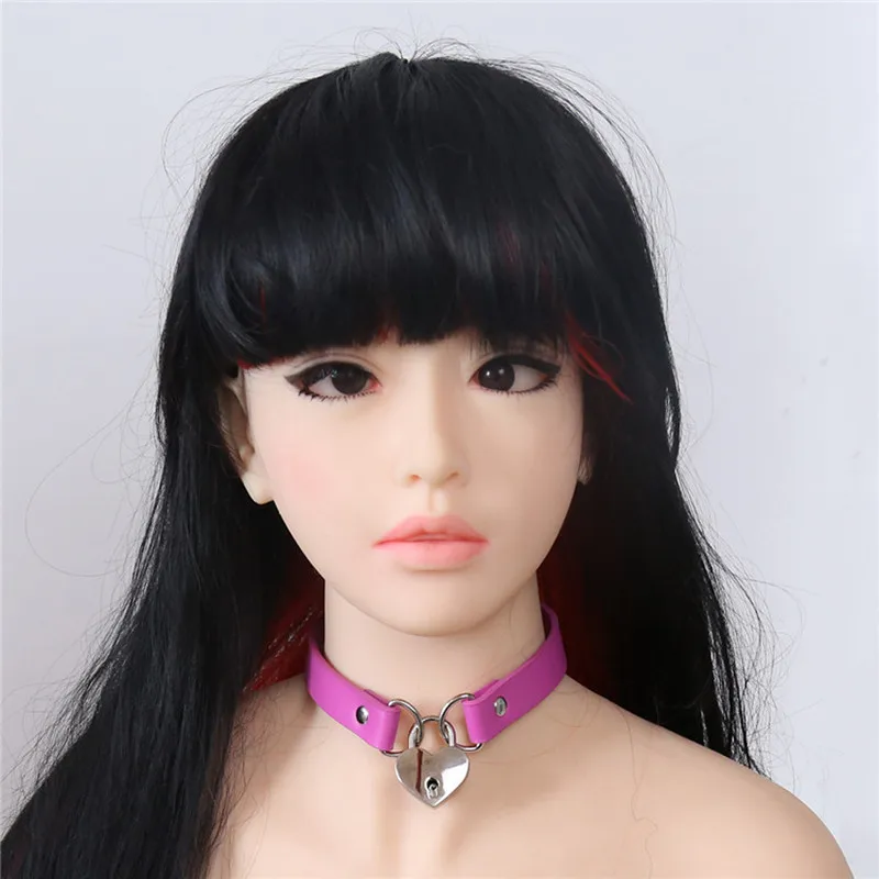 High quality Role play Metal Heart Lock Bondage Choker Collar For Women Girls Necklace Metal Leather Goth Anime Cosplay Gift