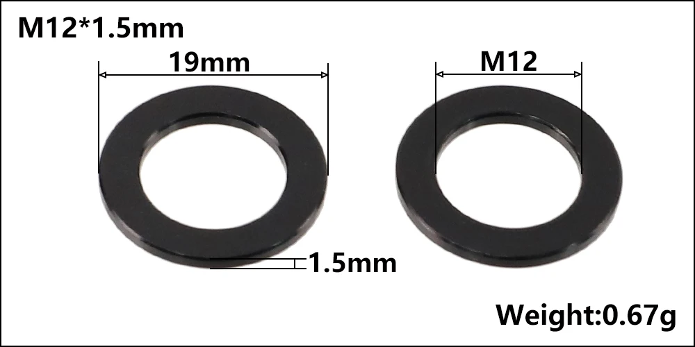 HEPPE Fahrrad Steckachse Unterlegscheibe M12 M15 Achse Spacer MTB Rennrad Nabenrohr Welle Spieß Spacer 0,5mm 1,5mm 3mm 4mm 5mm 6mm Dicke – Detail 3