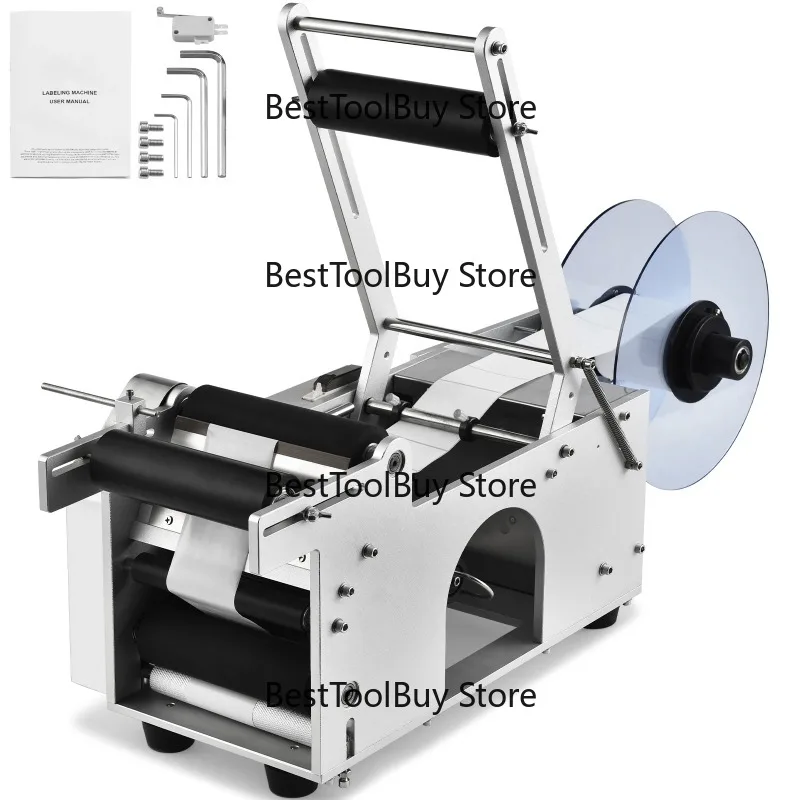 SucceBuy Semi-Automatic Round Bottle Labeling Machine 20-50pcs/min Electric Label Applicator 0.78-4.72in
