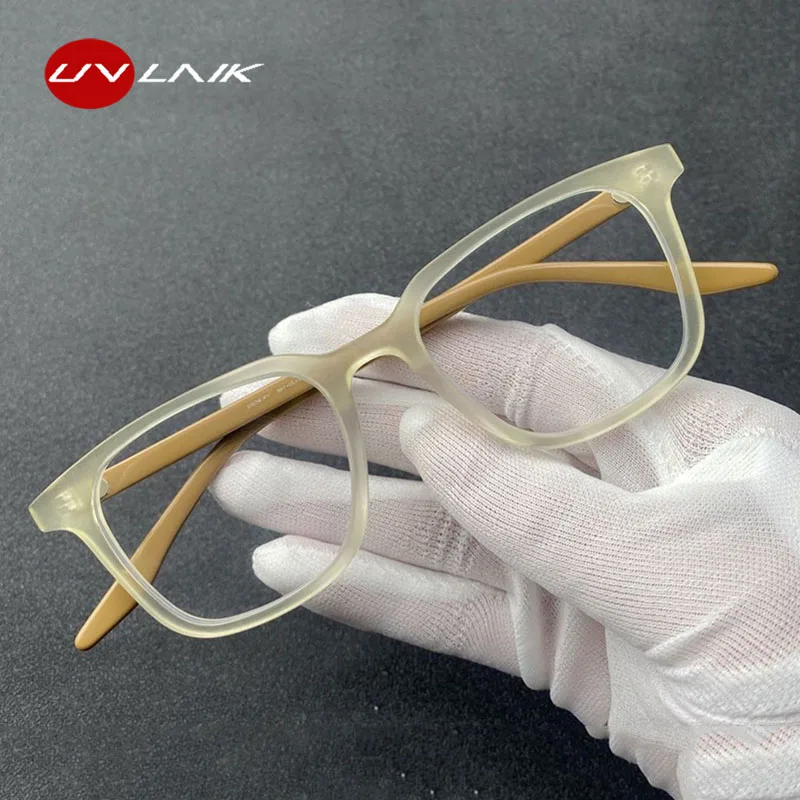 UVLAIK Optical Prescription Glasses Frame Unisex Urltralight TR Eyeglasses Frame Men Women Vintage Customized Myopia Eyewear