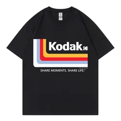 Korean T shirt Men Hip Hop Japanese Kodak Print Cotton T Shirt Streetwear Tee Harajuku Oversized Short Sleeve T-Shirt Women Tops