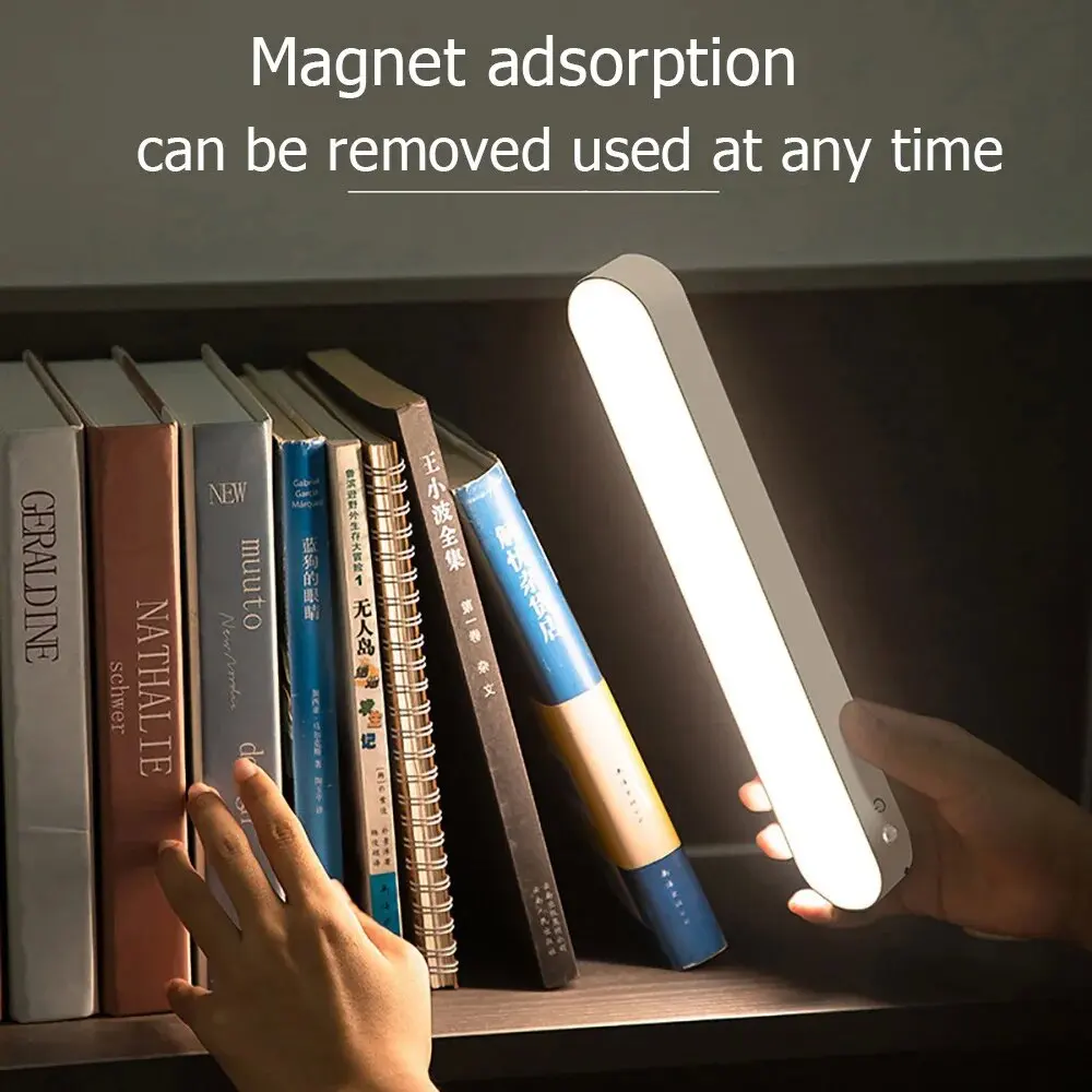 LED Night Light Desk Lamp USB Rechargeable Magnetic Dimming Table Lamp Computer Study Office Reading Stand Light for Bedroom