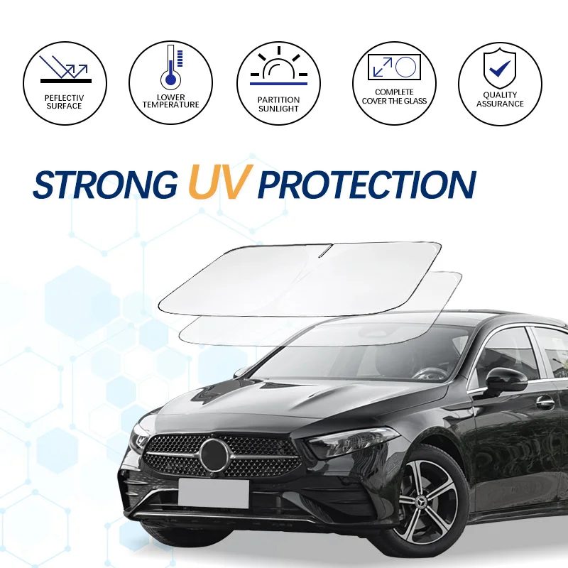 Windshield Sun Shade For Benz A-Class W169 W168 W176 Window Shade Sun Visor Cover Foldable Blocks UV Rays Keep Your Car Cooler