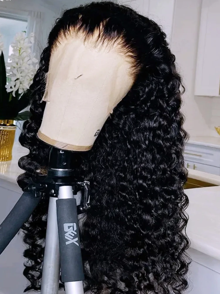 

46 Inches 250 Density 13x6 HD Glueless Deep Wave Natural 200% Human Hair Wigs Clearance Sale Items Half Wig Curly Wigs Lace