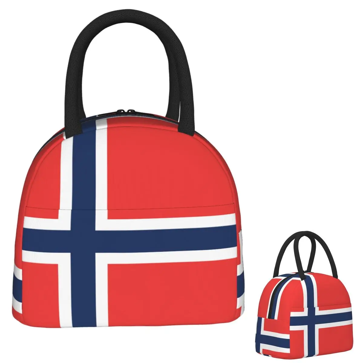 

Norway Flag (4) Lunch Bags Insulated Bento Box Waterproof Lunch Tote Resuable Picnic Bags Cooler Bag for Woman Girl Office
