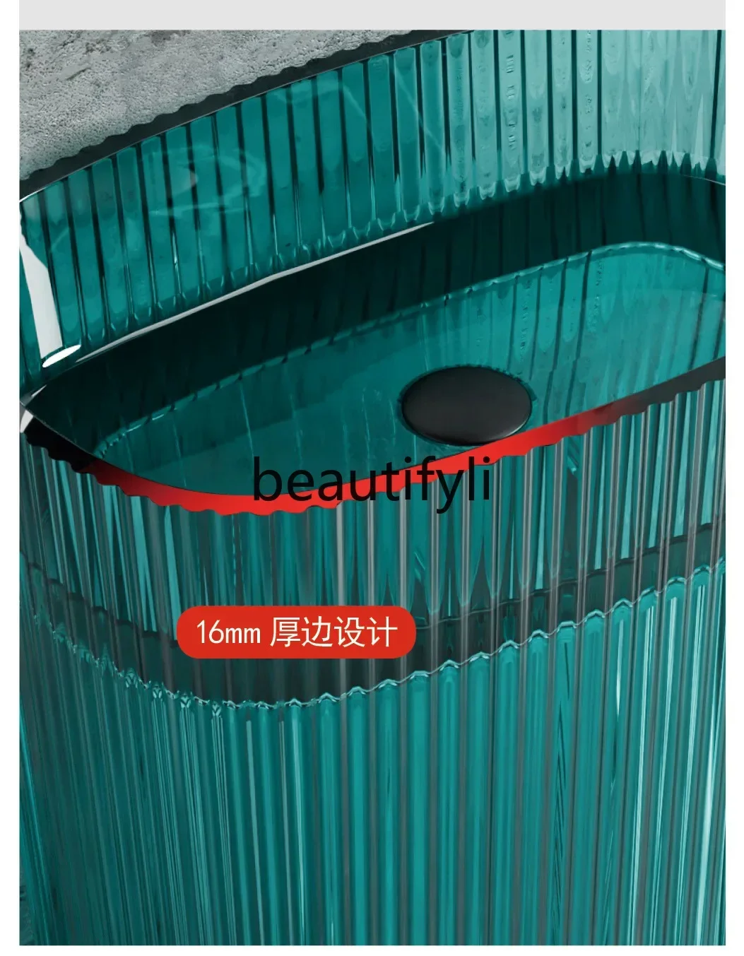 ssK178 ss25 ss25 Transparent resin column basin Floor-to-ceiling colored crystal household vertical stripe B & B wash basin