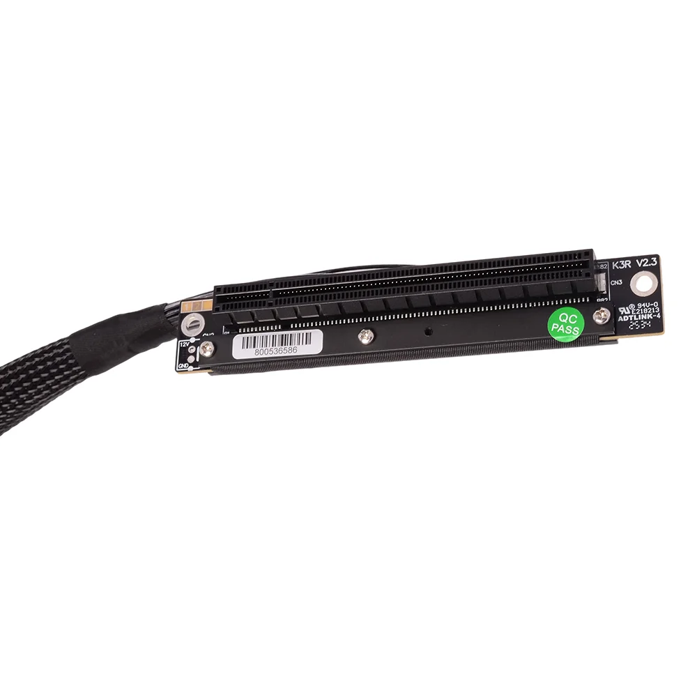 PCI-E 5.0 X16 double câble Riser de carte graphique à flexion latérale inverse Gen5 512Gbps pour serveur de châssis NVIDIA RTX50 AMD RX90xx K33UR