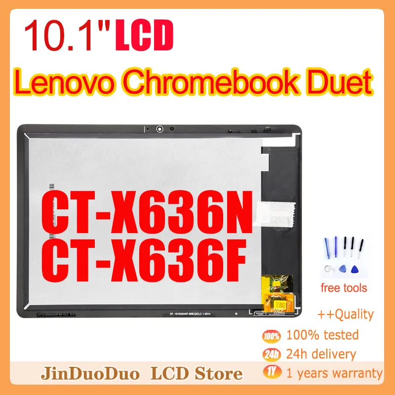 

10.1"For Lenovo Chromebook Duet X636 LCD Display Touch Screen Digitizer For Lenovo CT-X636N CT-X636F Replacement X636