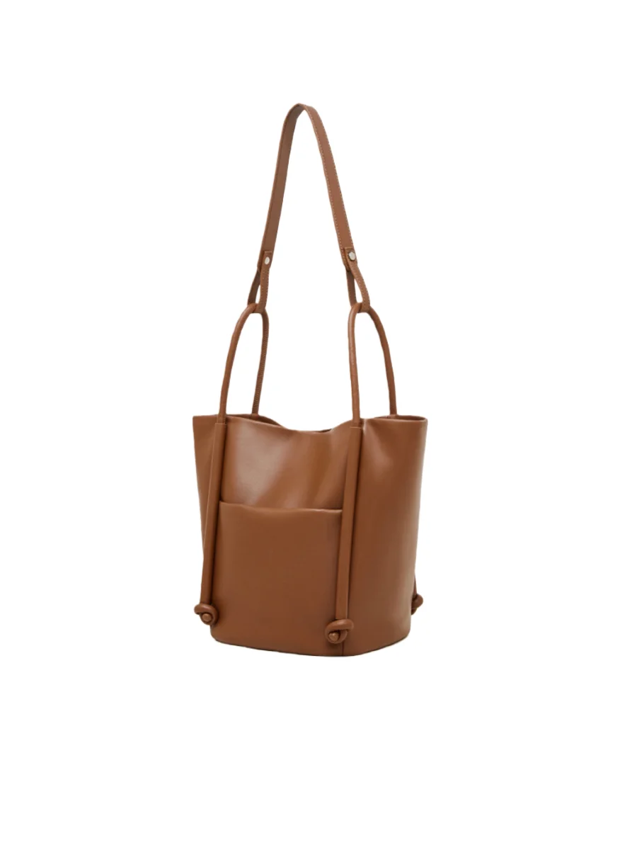 

Высококачественная мягкая сумка-тоут из воловьей кожи для женщин, простая сумка-ведро, сумка через плечо, модная дорожная сумка