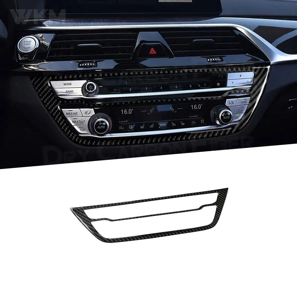 

Carbon Fiber Interior Air Conditioning CD Panel Trim Frame Cover Sticker 3D Decal Fits For BMW 5 Series G30 X3 G01