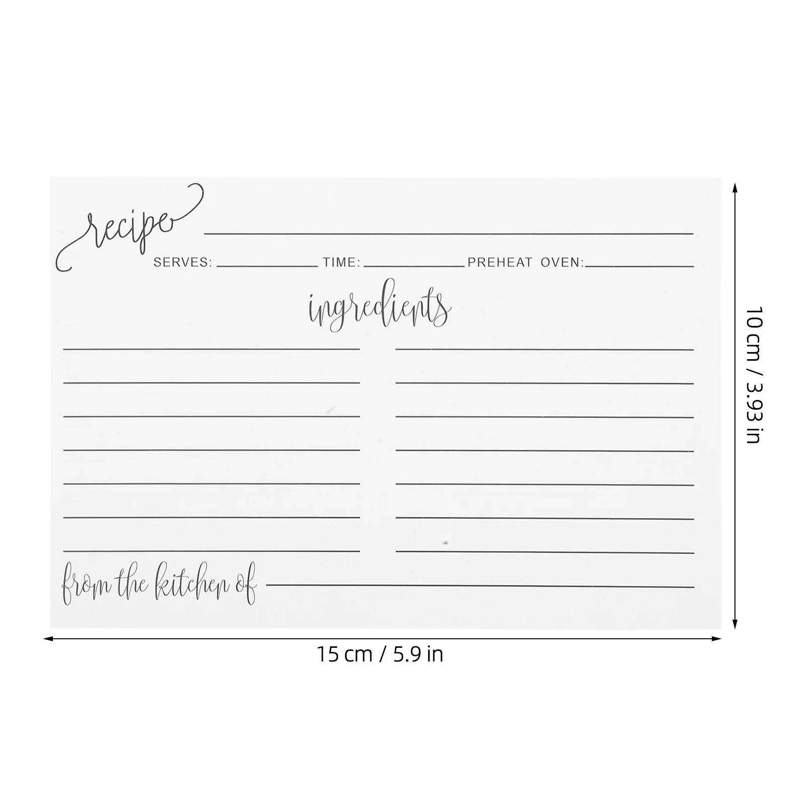 50 carte ricette vuote scrivibili su entrambi i lati, design minimalista, organizer da cucina per chef, cucine domestiche, ricette