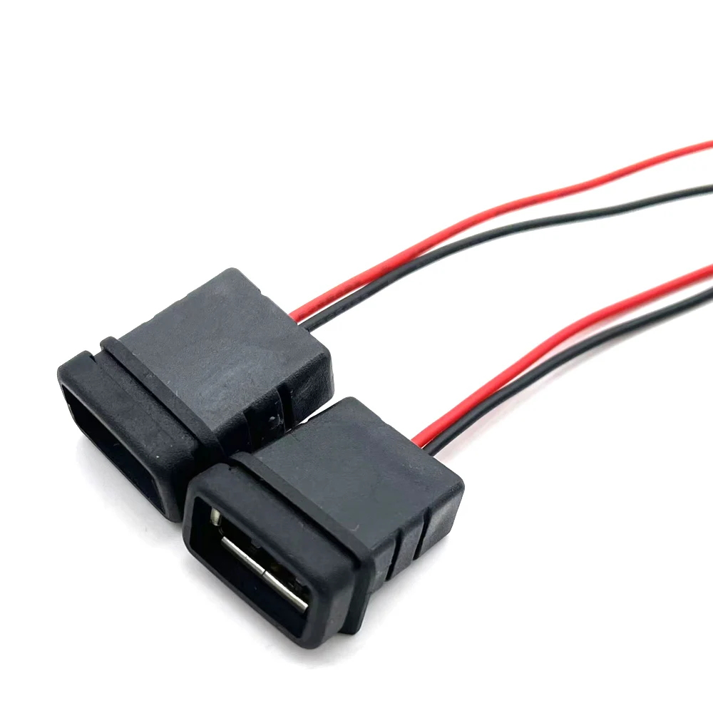 50pcs 2Pin USB-C Type Connector With Wire Snap Direct Compression Female Base Female Socket Charging Interface Type-c to ph2.0