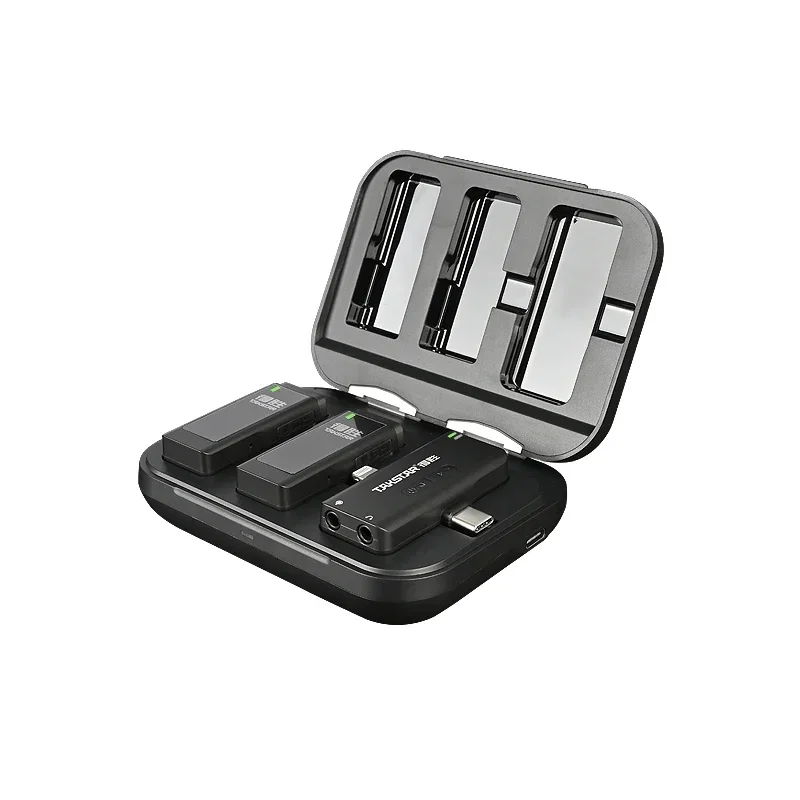 

Professional Lavalier V4 Wireless Video Mini Microphones with Transmitter and Receiver, 65.6 Ft Range for Vlog, Recording