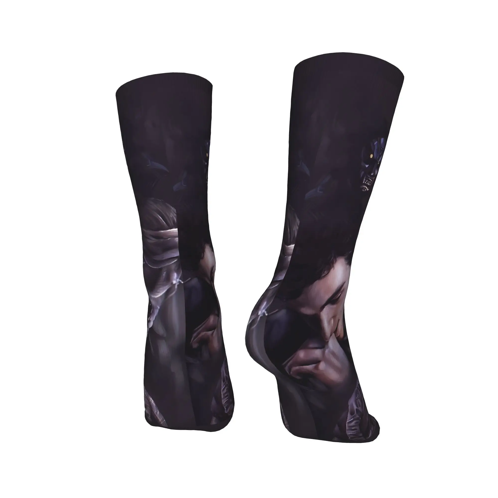 الظلام الفراغ Nogitsune في سن المراهقة الذئب الجوارب تصميم جوارب عدم الانزلاق الرجال الجوارب متوسطة لينة الشتاء الجدة سكيت الجوارب