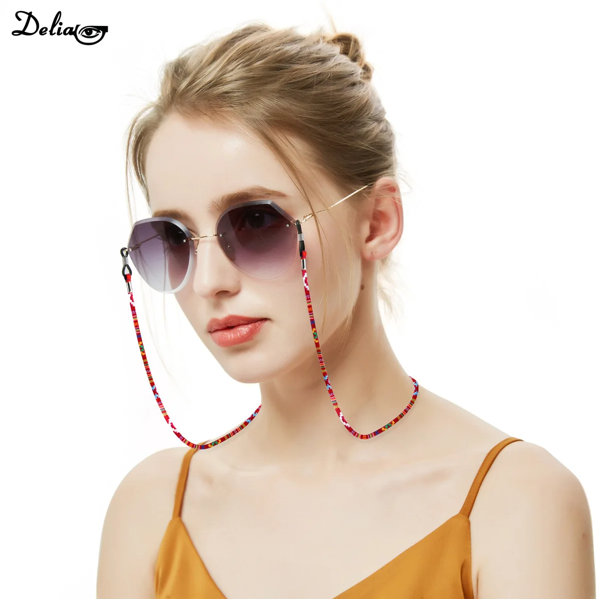 Practical Eyeglass Sunglasses Cotton Neck String Cord Retainer Strap Eyewear Lanyard Holder High-End Ethnic Rope Glasses Chain