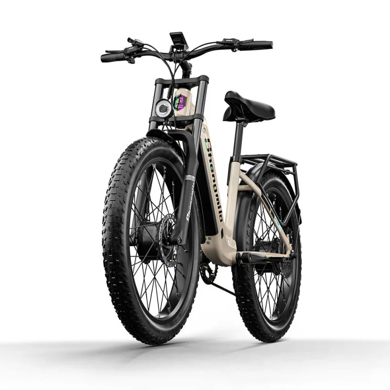 SHENGMILO Sepeda Listrik Hibrida 48V 2000W 17.5Ah 26*3.0 Ban Lemak Sepeda Gunung Wanita dengan Motor Hub Belakang Off-Road untuk Dewasa