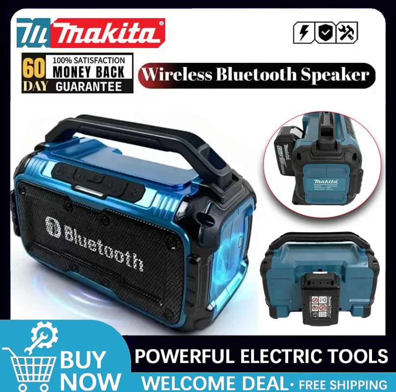 

Беспроводная Bluetooth-колонка Makita, портативные колонки с объемным звучанием, двухканальный сабвуфер, громкоговоритель, аккумулятор 18 В (без аккумулятора)