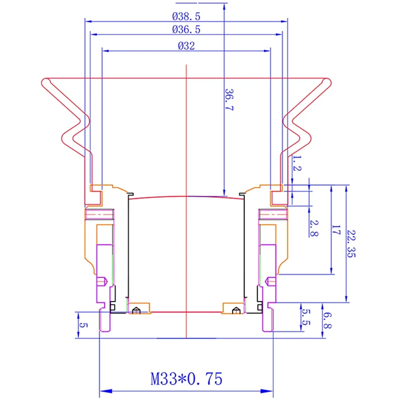 AT93-15X عدسة الرؤية الليلية التصوير الحراري العدسة 0.37 إلى 0.4 بوصة شاشة OLED عدسة العدسة