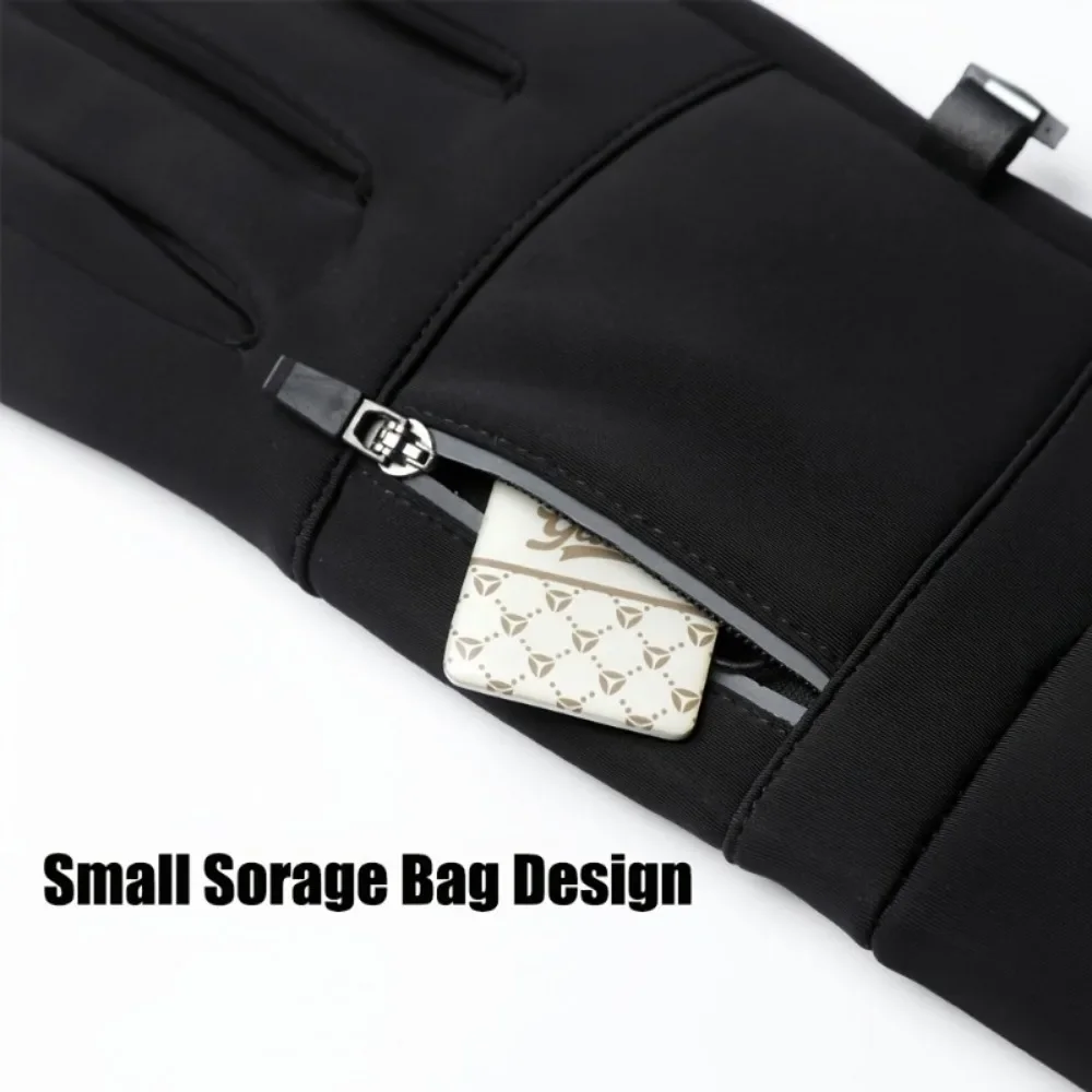 الشتاء الوجه نمط عاكس سستة جيب قفازات ركوب الدراجات، شاشة تعمل باللمس قفازات دافئة، قفازات مقاومة البرد في الهواء الطلق #5