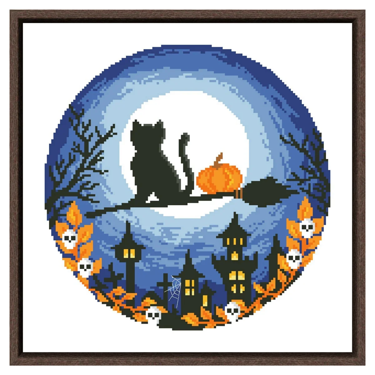 Kit punto croce zucca gatto nero Halloween 18ct 14ct 11ct panno filo di cotone ricamo ricamo fatto a mano fai da te