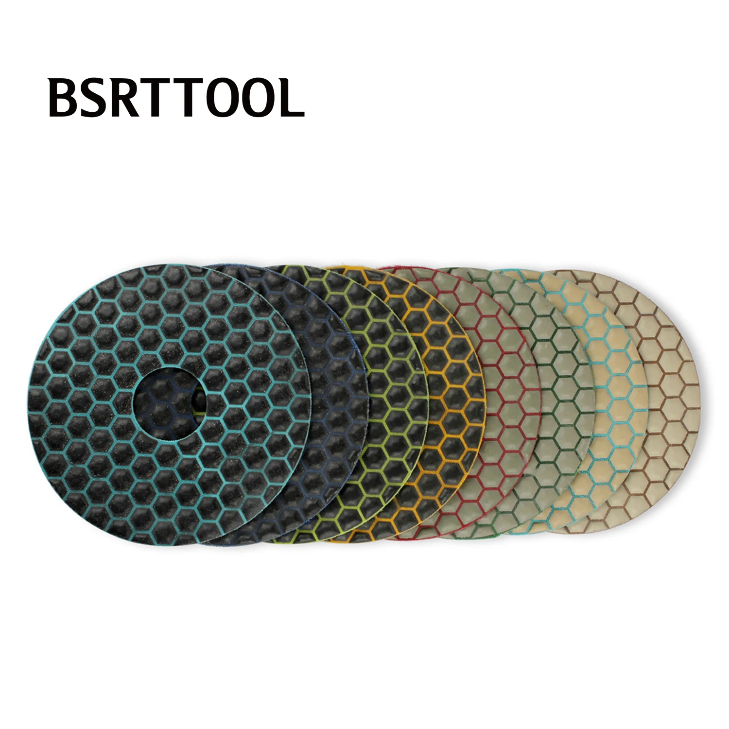 

BSRTTOOL 2PCS 6 Inch Dry Polishing Pad 150mm For Granite Marble Sanding Disc Angle Grinder Grinding Discs For Stone Granite